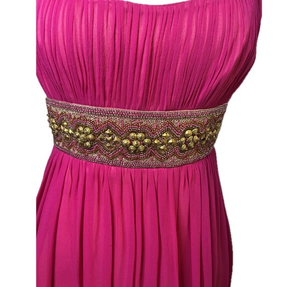 Adrianna Papell Evening Pink Thin Strap Silk Dress – Size 4 - Picture 2 of 10